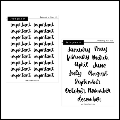 Lettered by Kim Scripts | SMALLER OPTION | 39 options