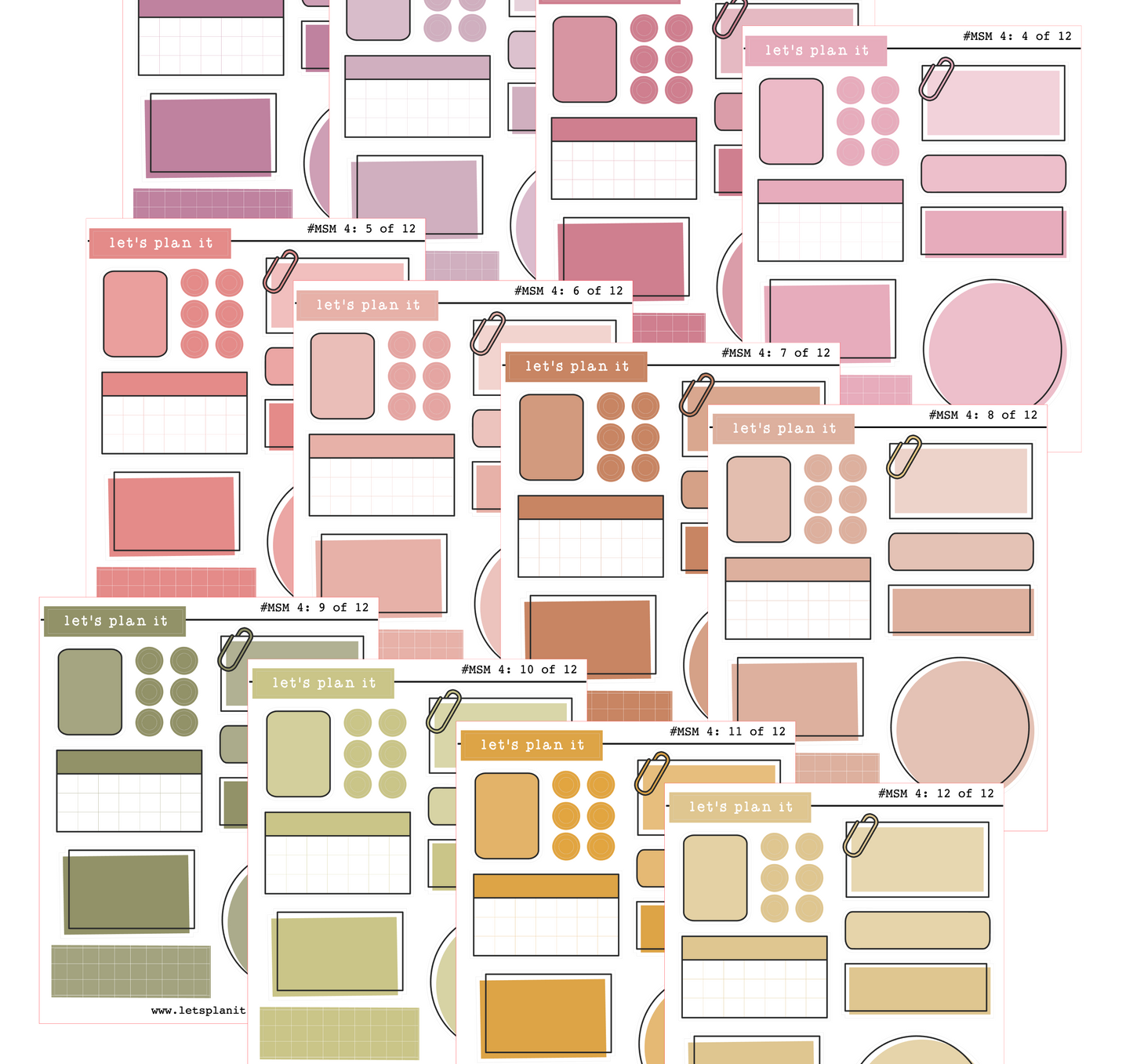 Sampler mini sheets | V4 | 12 sheets | 2 paper types