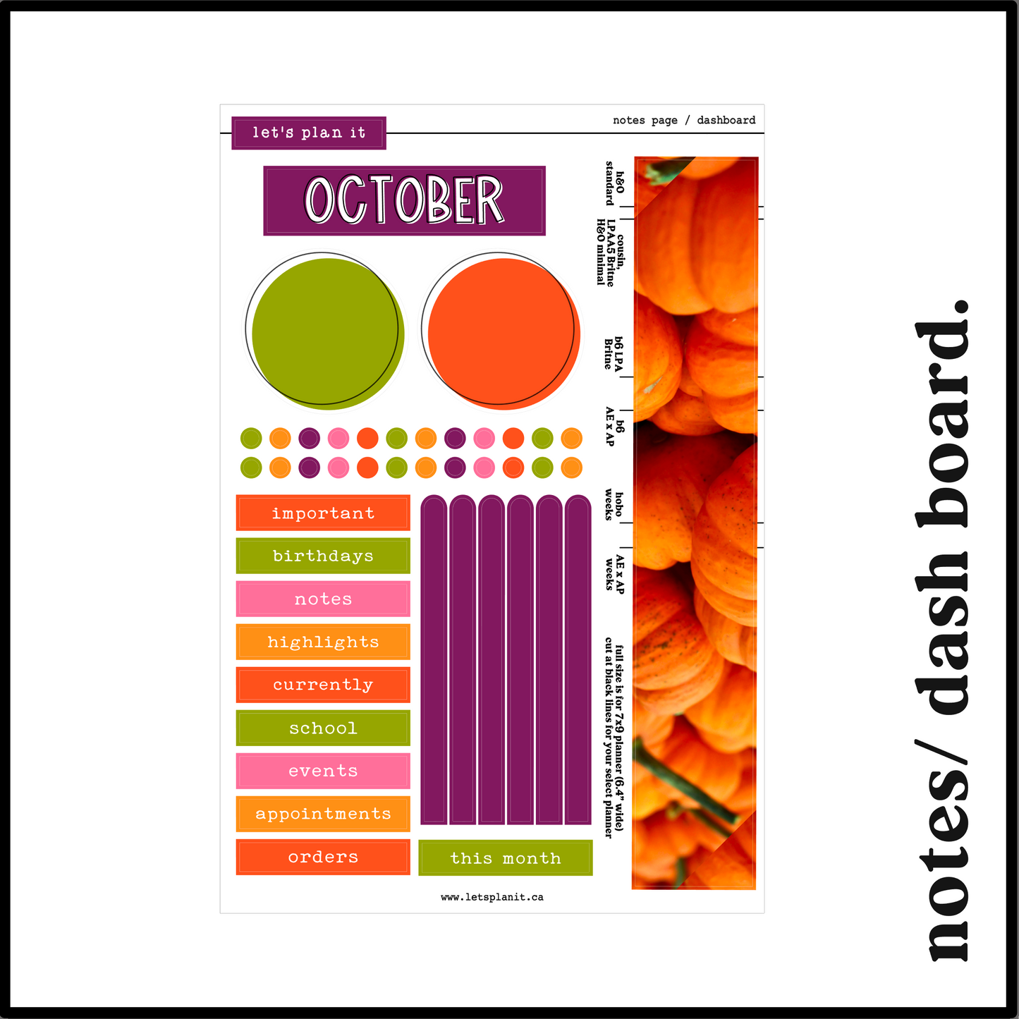 Monthly Kit: October | 8 layout options | October or Blank