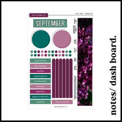 Monthly Kit: September | 8 layout options | September or Blank