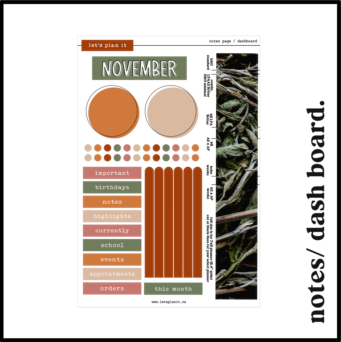 Monthly Kit: November | 8 layout options | November or Blank