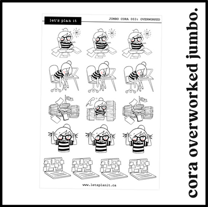 Cora | Overworked | character stickers