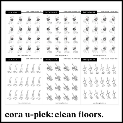 Cora | Clean Floors | character stickers