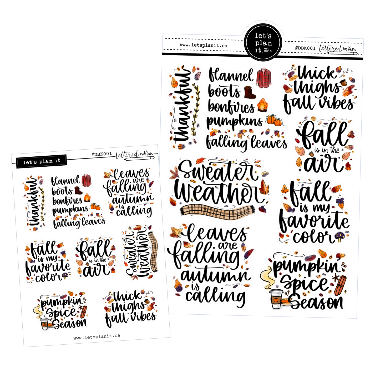 Lettered by Kim: Fall Doodle | lettering stickers