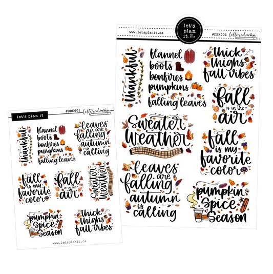 Lettered by Kim: Fall Doodle | lettering stickers