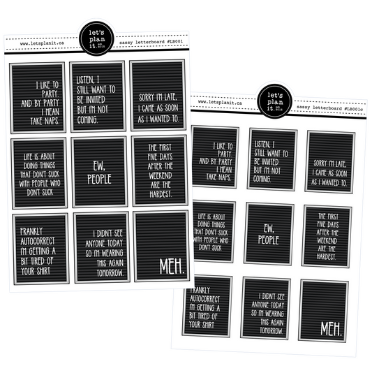 LetterBoards: Sassy | 2 sizes | planner stickers