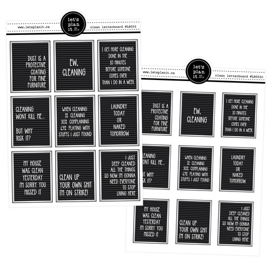 LetterBoards: Cleaning | 2 sizes | planner stickers