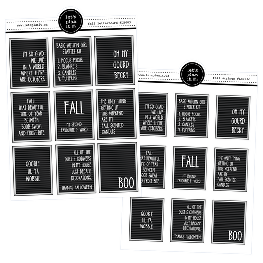 LetterBoards: Fall / Halloween | 2 sizes | planner stickers