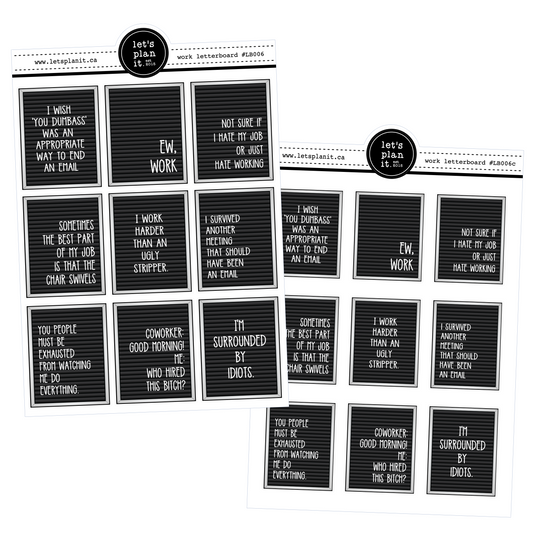 LetterBoards: Work | 2 sizes | planner stickers