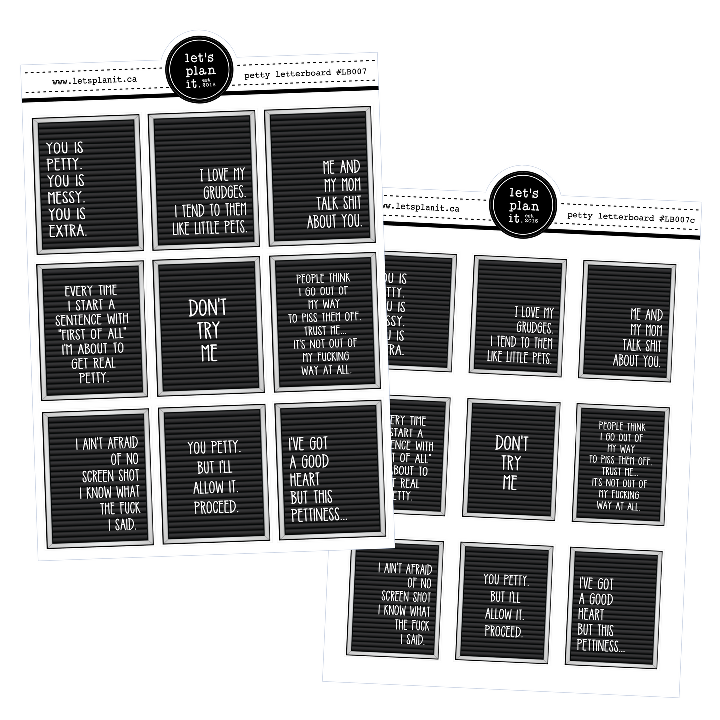 LetterBoards: Petty | 2 sizes | planner stickers