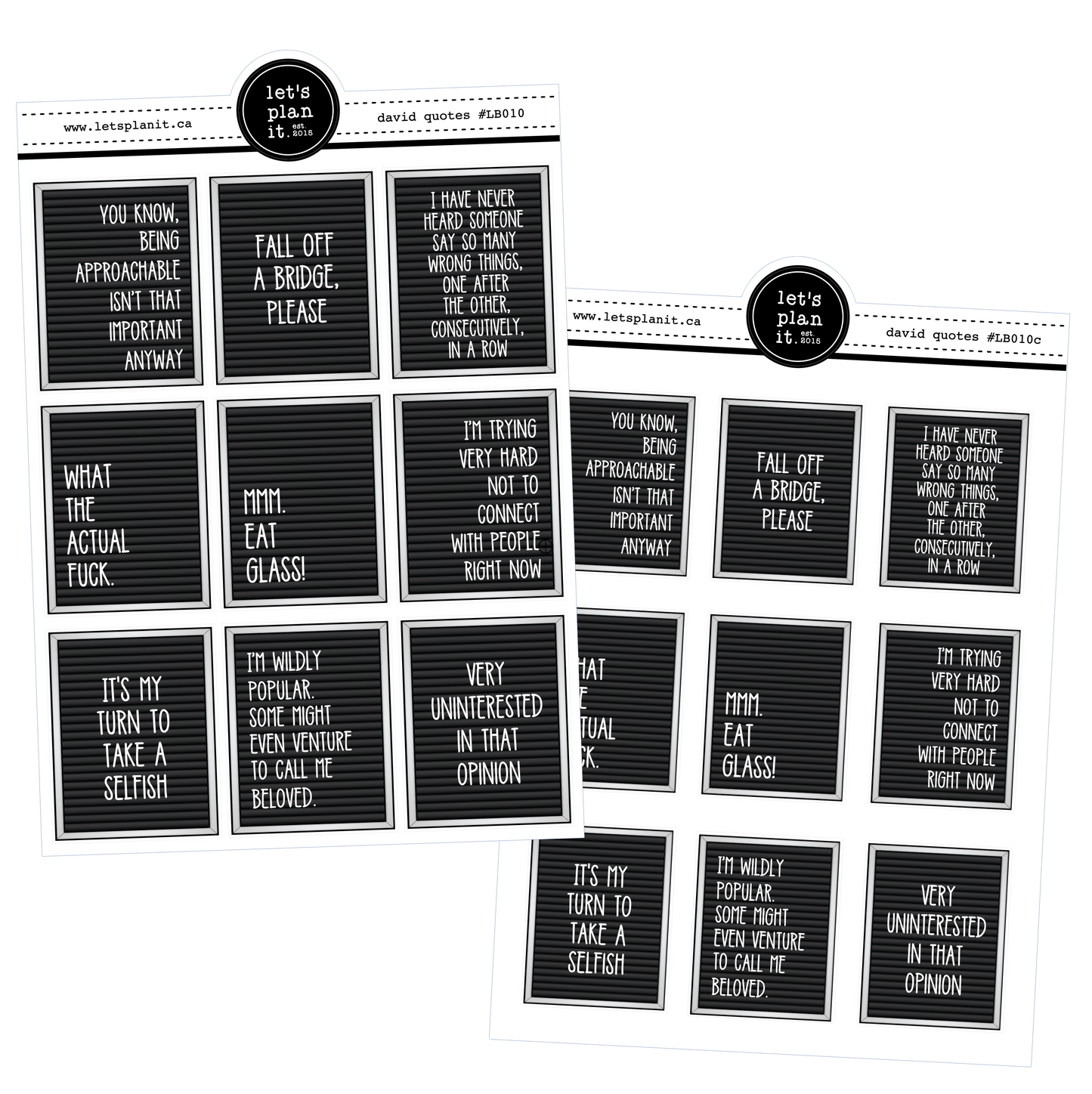 LetterBoards: Schitts Creek 2 (David) | 2 sizes | planner stickers