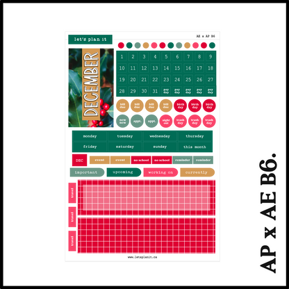 Monthly Kit: December (xmas) | 8 layout options | December or Blank