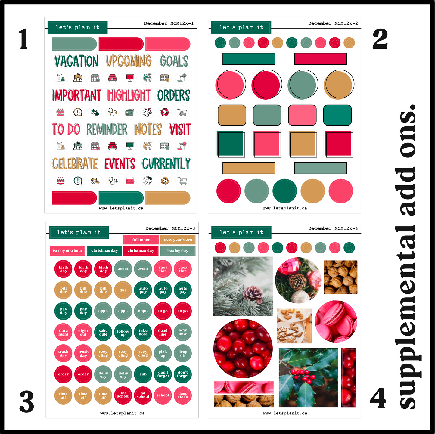 Monthly Kit: December (xmas) | 8 layout options | December or Blank