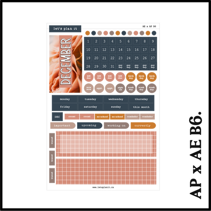 Monthly Kit: December (winter) | 8 layout options | December or Blank