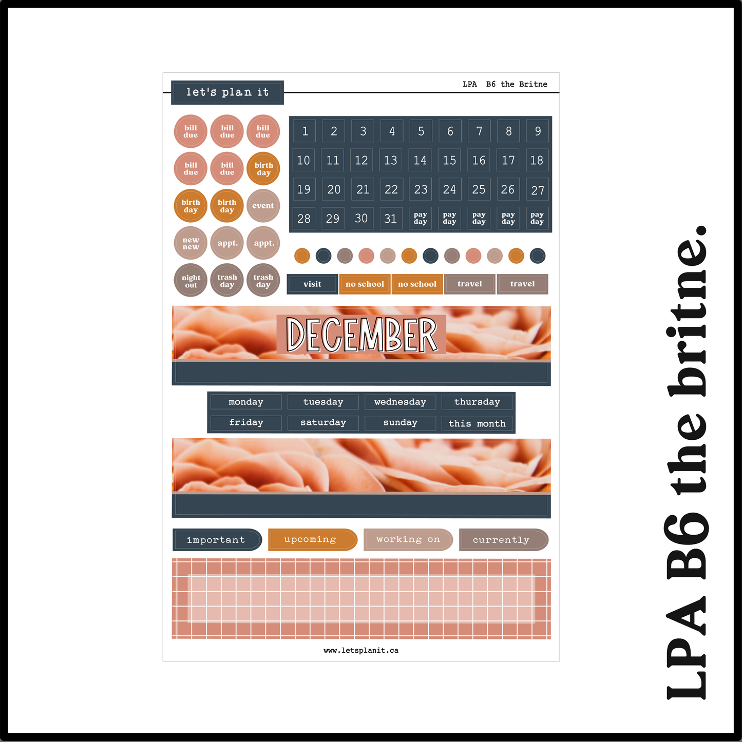 Monthly Kit: December (winter) | 8 layout options | December or Blank