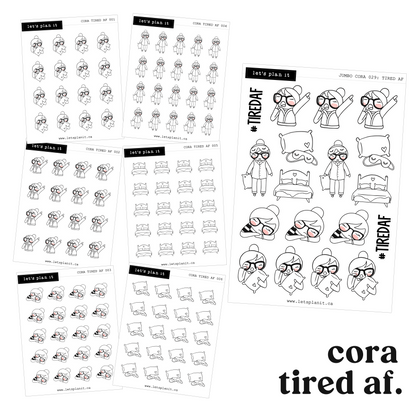 Cora | Tired af | character stickers