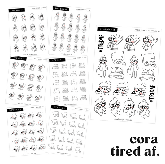 Cora | Tired af | character stickers