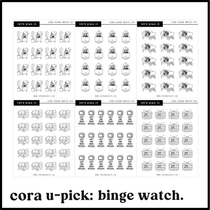 Cora | BINGE WATCH | character stickers