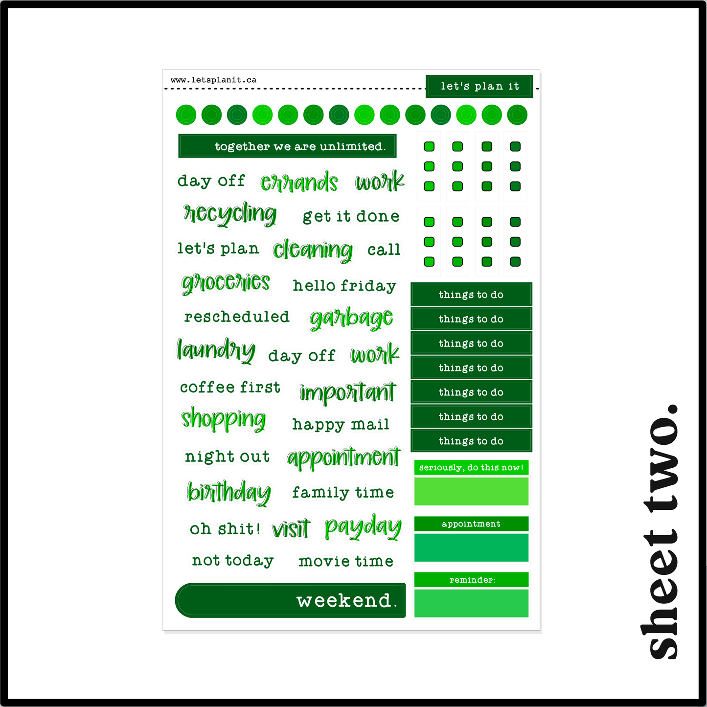 FRANKIE COLLECTION | Weekly Kits