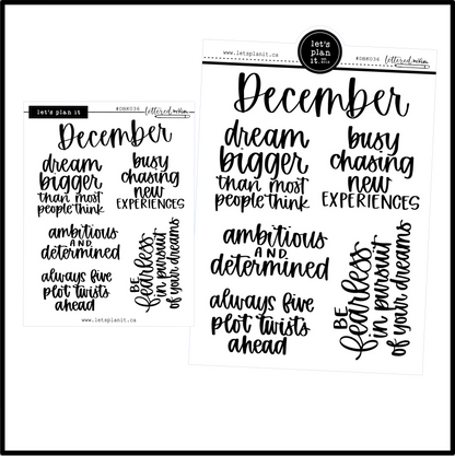 Lettered by Kim | December vibes