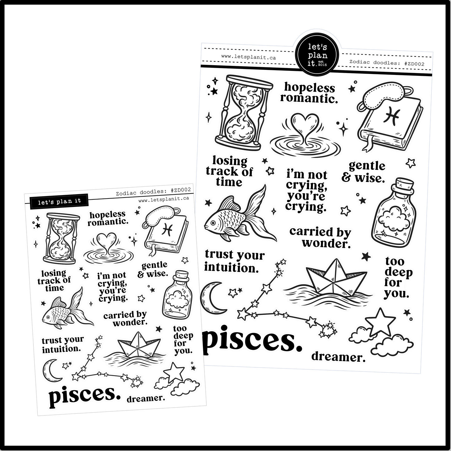 Zodiac Pisces |  Deco stickers | 2 sizes | 2 paper types