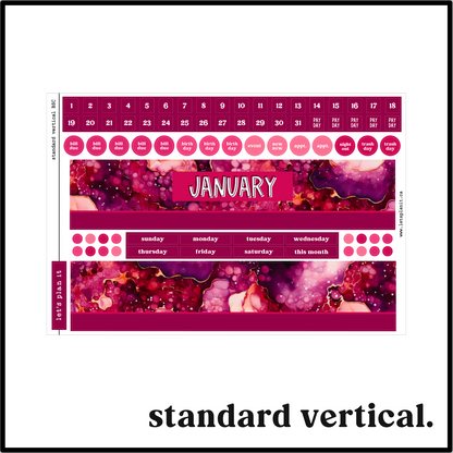 Monthly Kit: January birthstone | 8 layout options | January or Blank