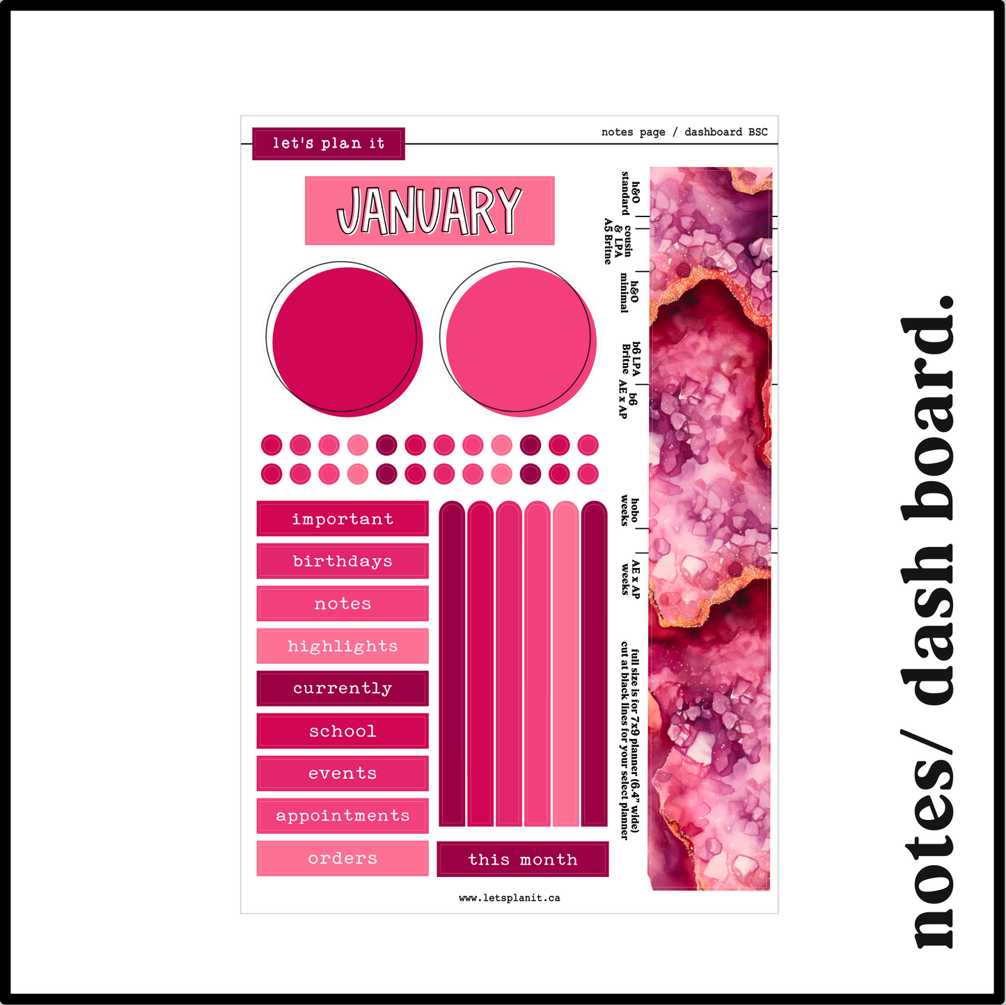 Monthly Kit: January birthstone | 8 layout options | January or Blank