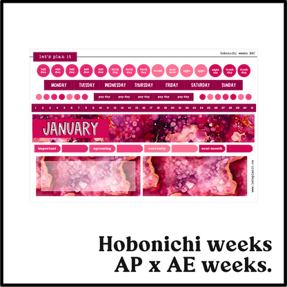 Monthly Kit: January birthstone | 8 layout options | January or Blank