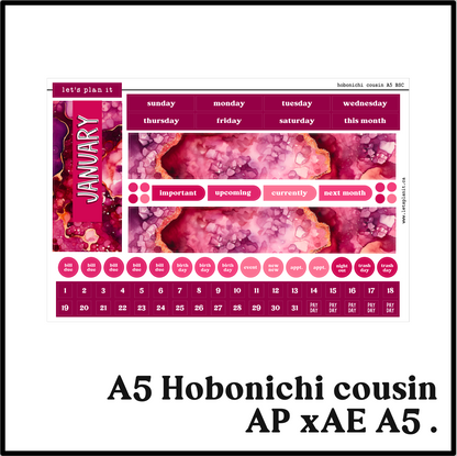 Monthly Kit: January birthstone | 8 layout options | January or Blank