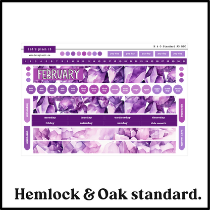 Monthly Kit: February birthstone | 8 layout options | February or Blank