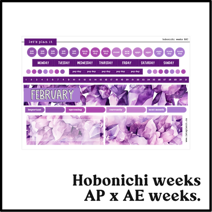 Monthly Kit: February birthstone | 8 layout options | February or Blank