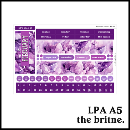 Monthly Kit: February birthstone | 8 layout options | February or Blank