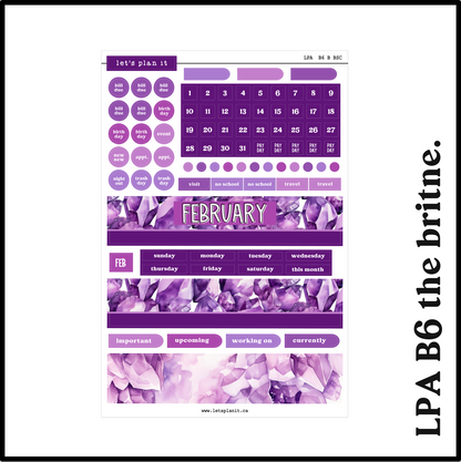 Monthly Kit: February birthstone | 8 layout options | February or Blank
