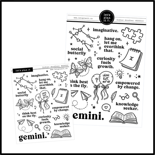 Zodiac Gemini |  Deco stickers | 2 sizes | 2 paper types