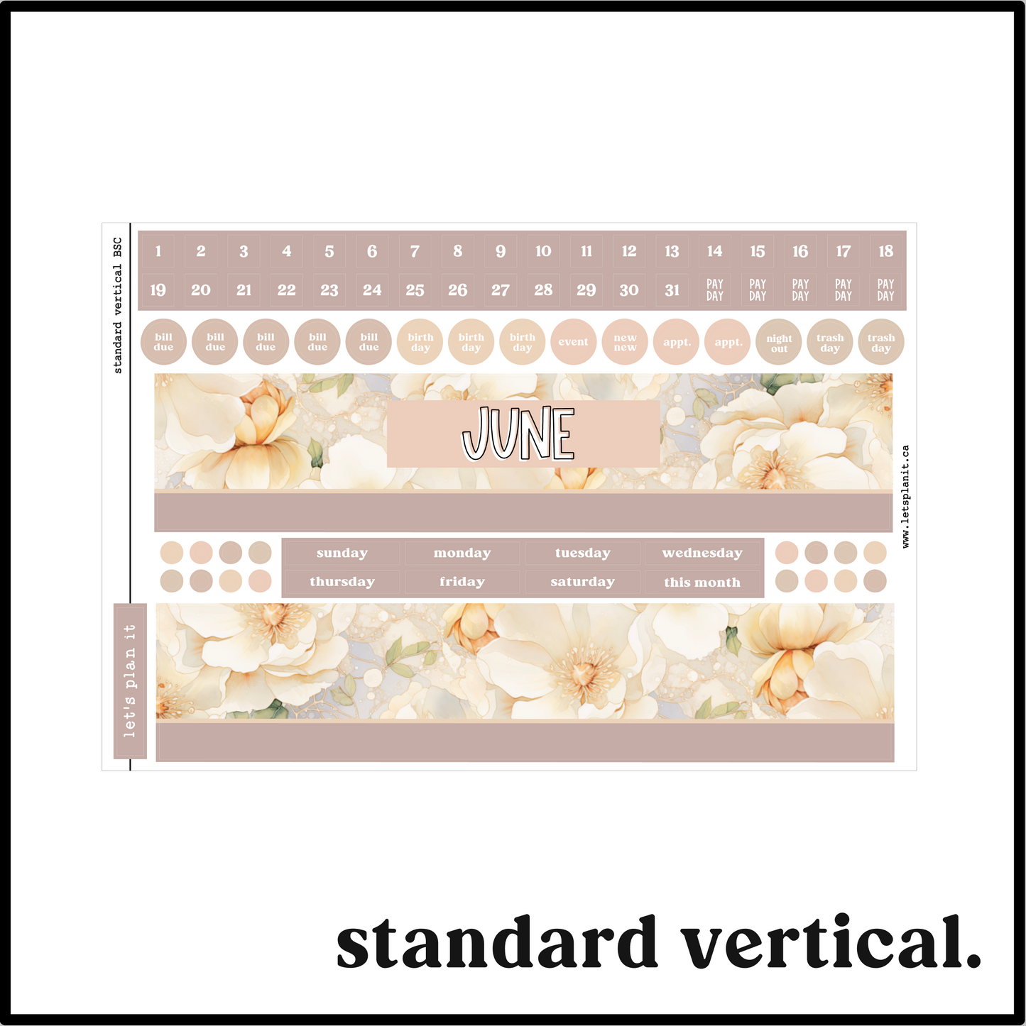 Monthly Kit: June birthstone | 8 layout options | June or Blank