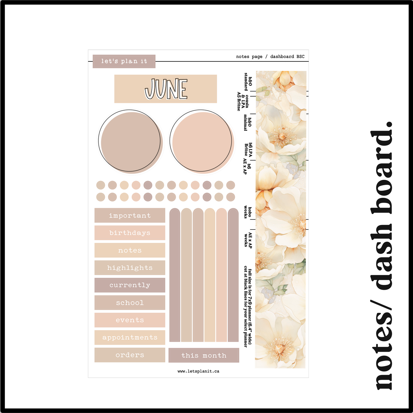 Monthly Kit: June birthstone | 8 layout options | June or Blank