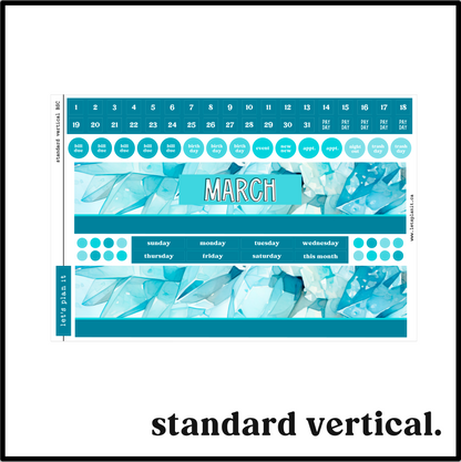 Monthly Kit: March birthstone | 8 layout options | March or Blank