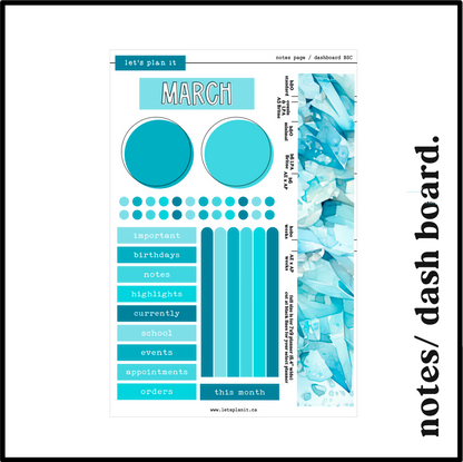 Monthly Kit: March birthstone | 8 layout options | March or Blank