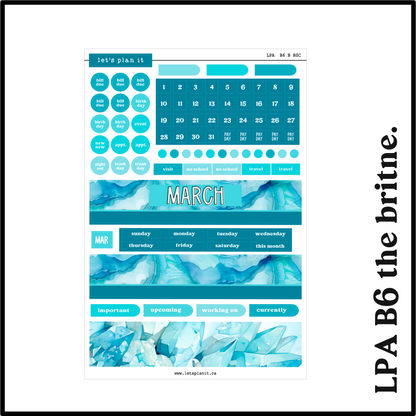 Monthly Kit: March birthstone | 8 layout options | March or Blank