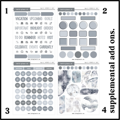 Monthly Kit: April birthstone | 8 layout options | April or Blank