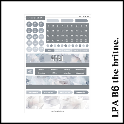 Monthly Kit: April birthstone | 8 layout options | April or Blank