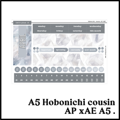 Monthly Kit: April birthstone | 8 layout options | April or Blank