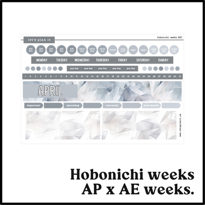 Monthly Kit: April birthstone | 8 layout options | April or Blank