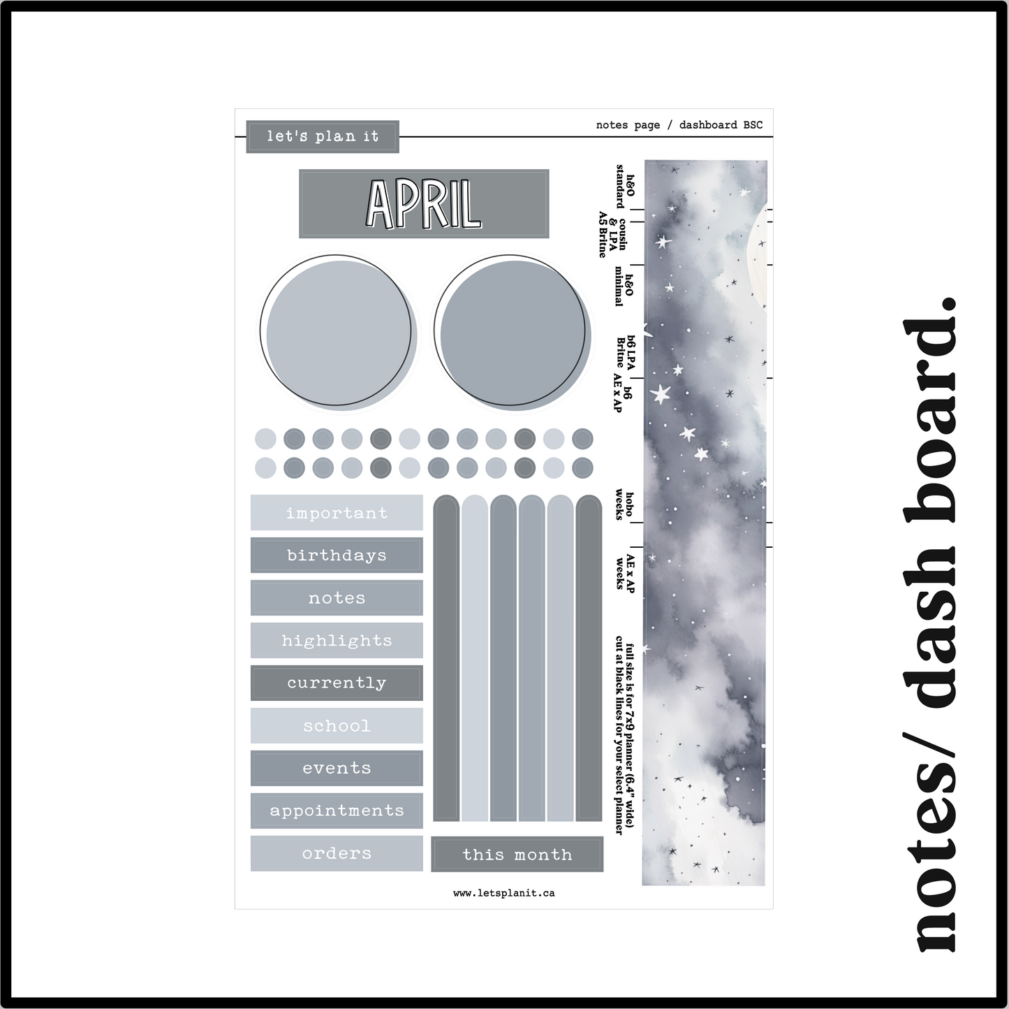 Monthly Kit: April birthstone | 8 layout options | April or Blank
