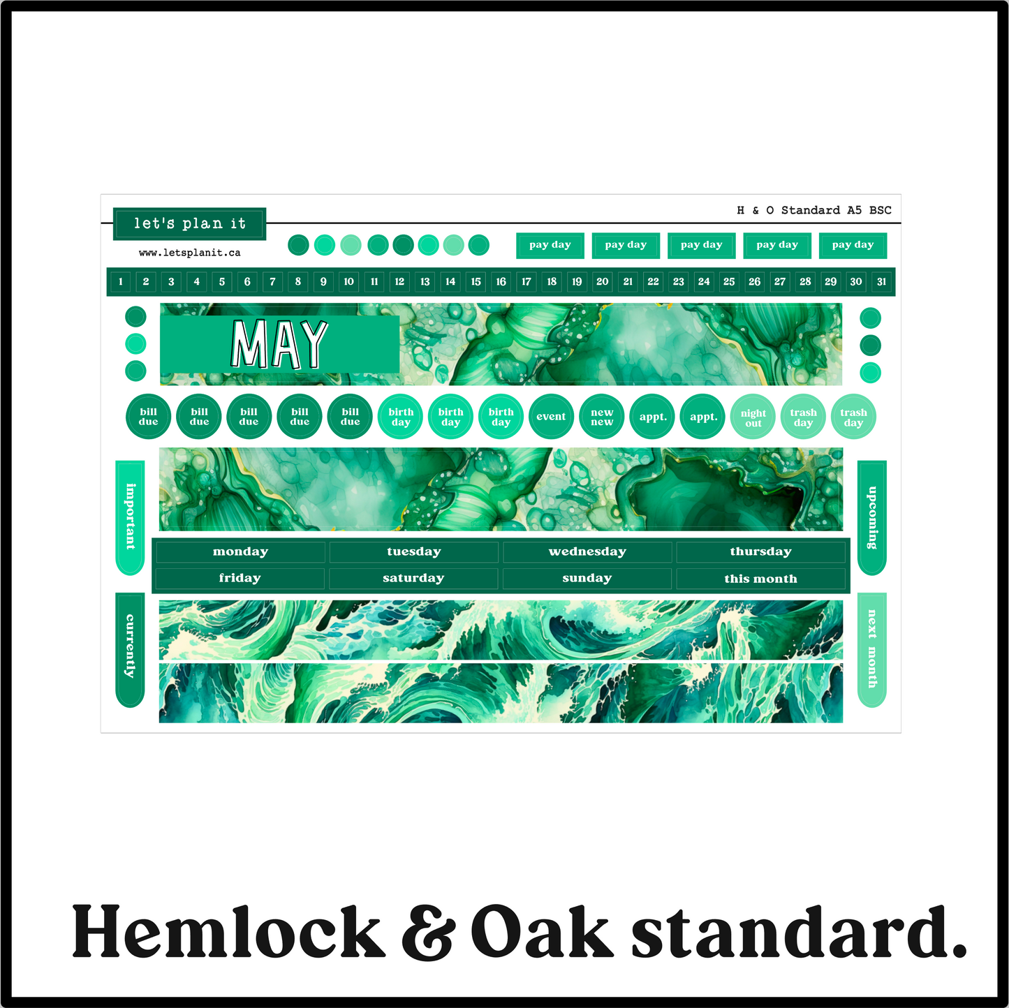 Monthly Kit: May birthstone | 8 layout options | May or Blank