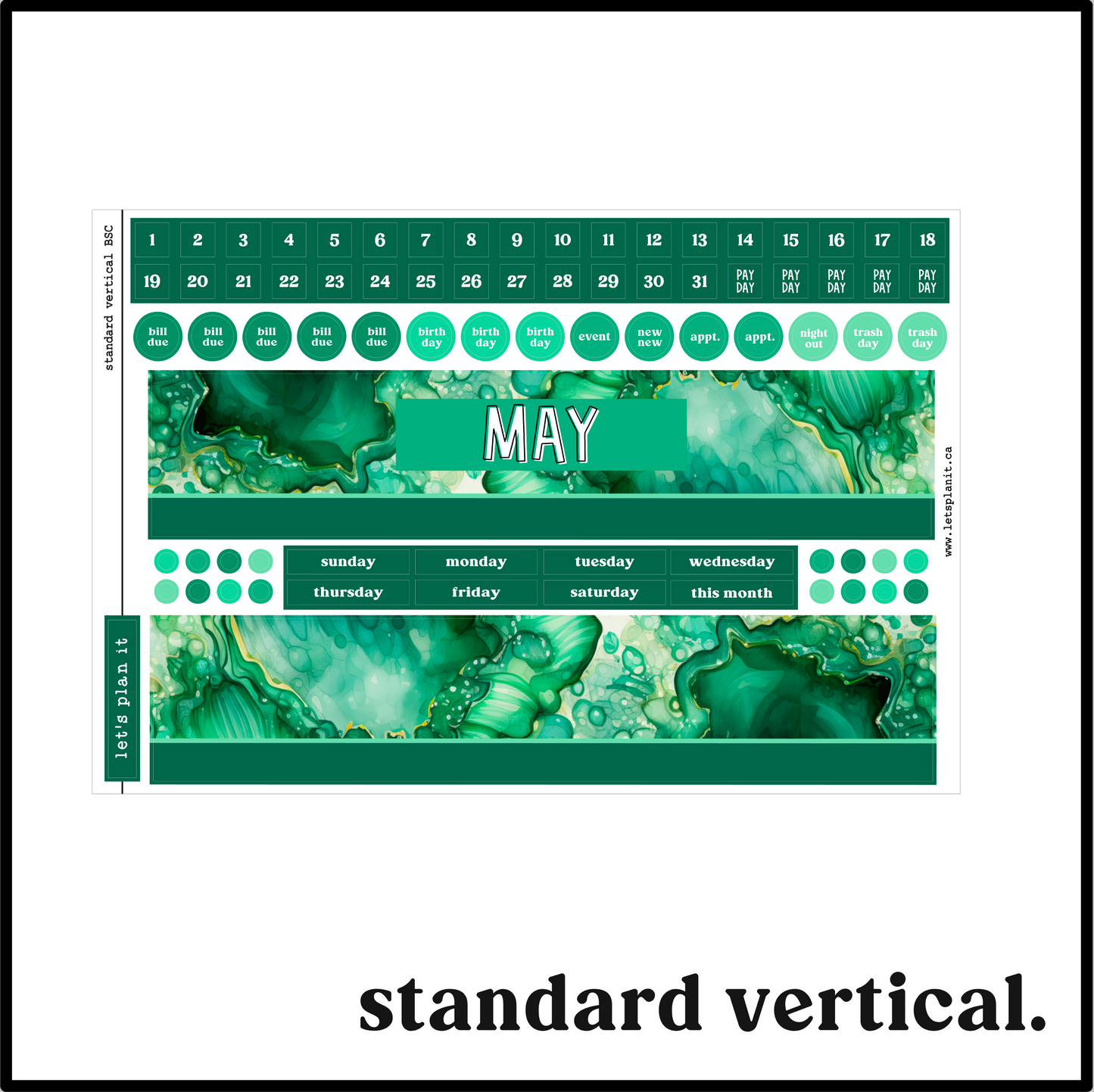 Monthly Kit: May birthstone | 8 layout options | May or Blank