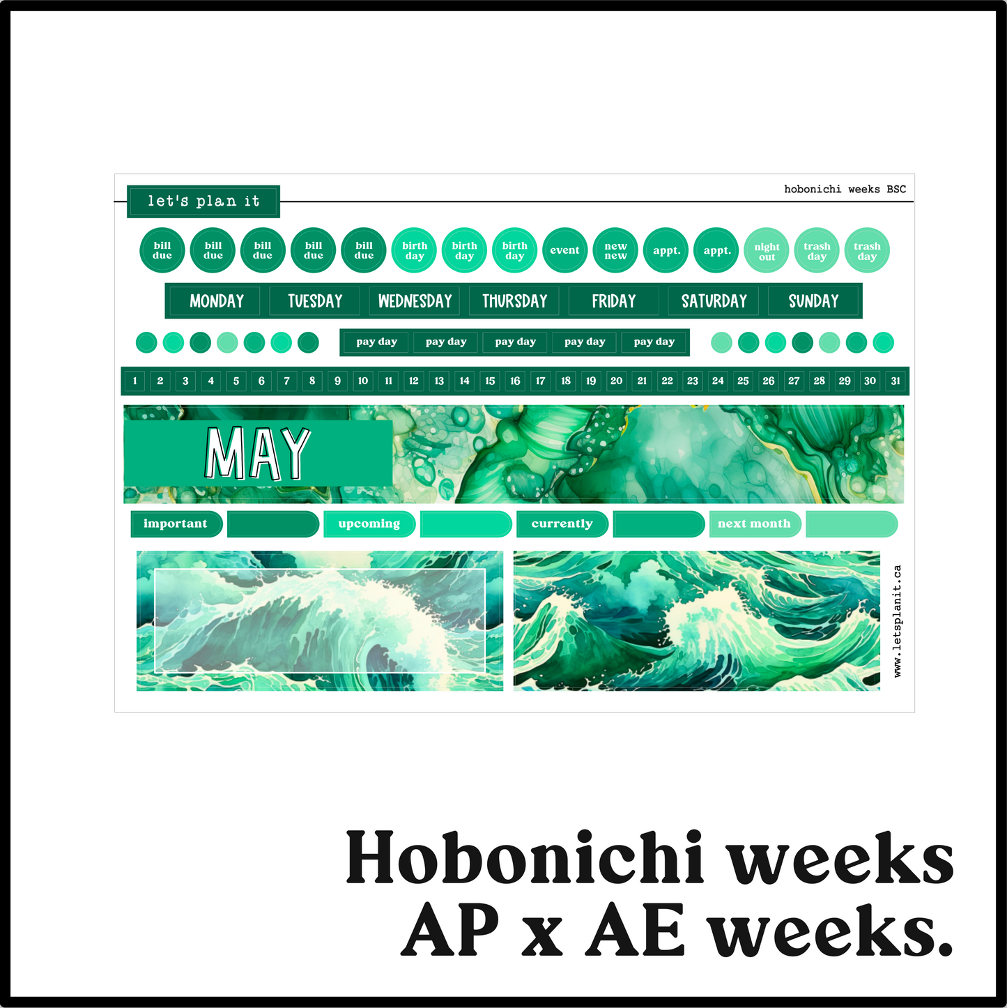 Monthly Kit: May birthstone | 8 layout options | May or Blank