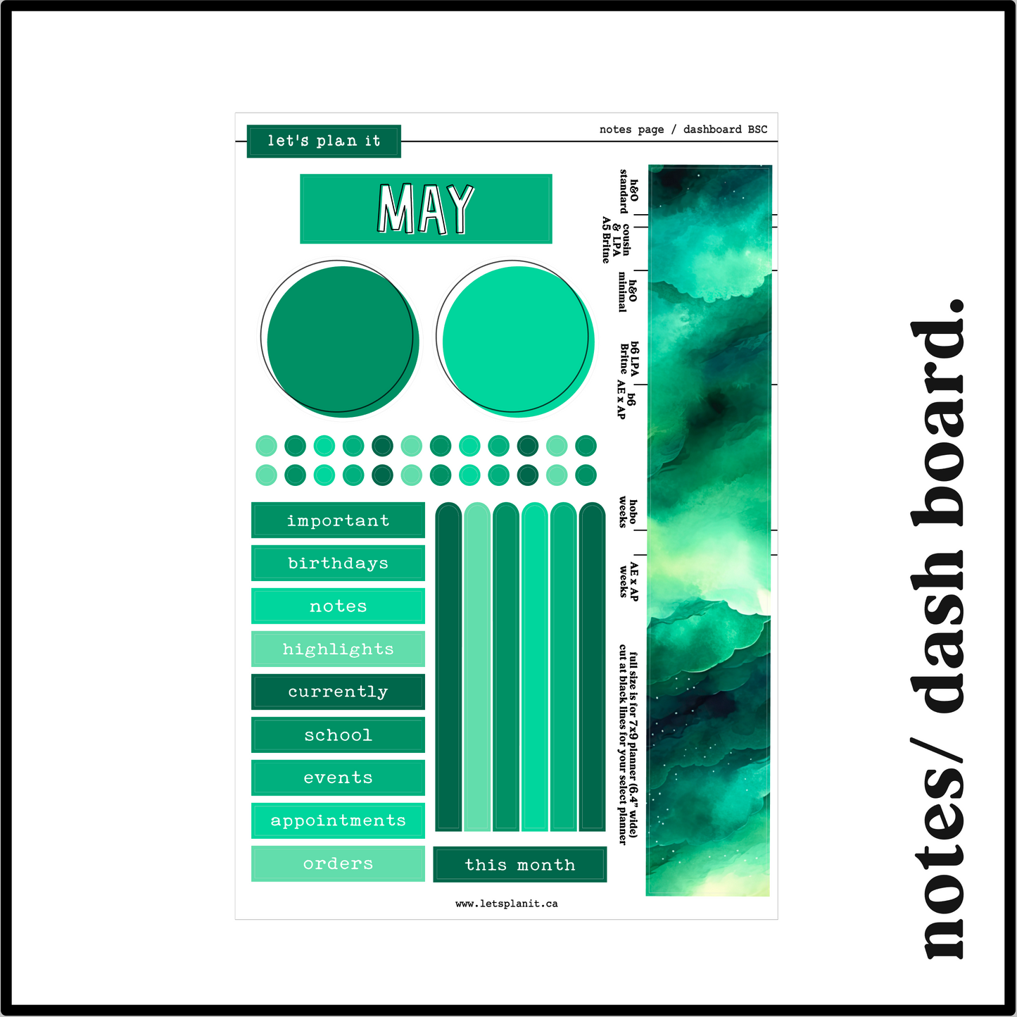 Monthly Kit: May birthstone | 8 layout options | May or Blank