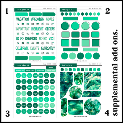 Monthly Kit: May birthstone | 8 layout options | May or Blank