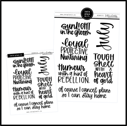Lettered by Kim | July vibes